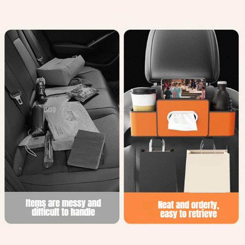 Multifunctional car seat rear storage box