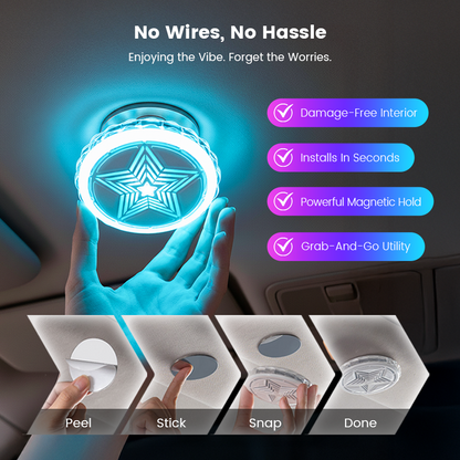 Car Interior Roof Light - Magnetic Multi-Mode Rechargeable