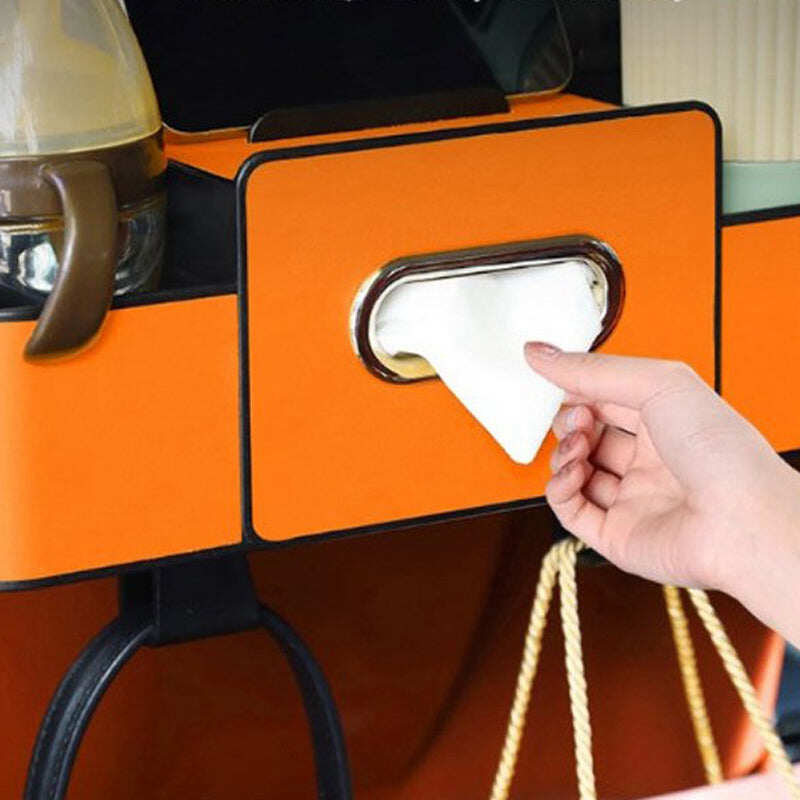 Multifunctional car seat rear storage box