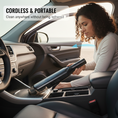 Handheld Vacuum Cleaner – 13000Pa deep suction, 4000mAh battery. Lightweight, washable filter. Perfect for upholstery, car seats & pet hair.