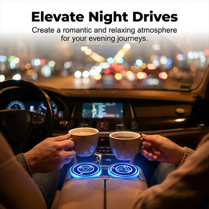 Rechargeable LED Car Cup Holder Lights