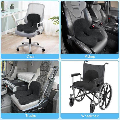 Non-Slip Memory Foam Seat Cushion – Sciatica Relief, Breathable Mesh & Universal Fit for Car, Office & Wheelchair