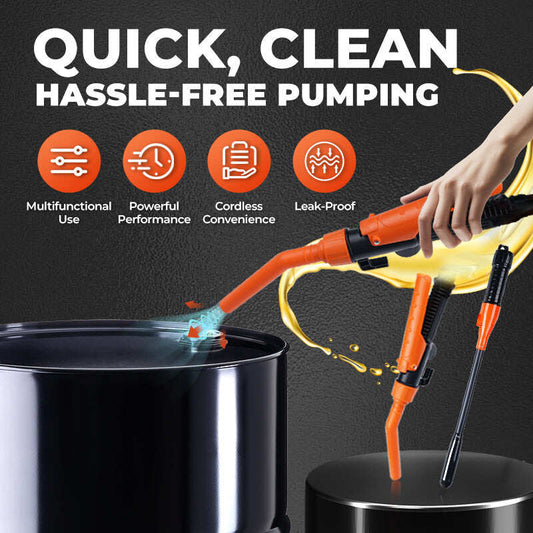 Battery Powered Liquid Transfer Pump - Fast & Safe Siphoning for Fuel, Water & Oils with Auto-Stop Function