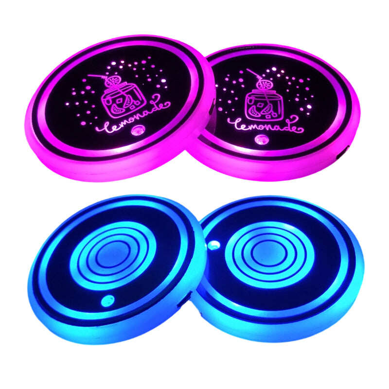 Rechargeable LED Car Cup Holder Lights