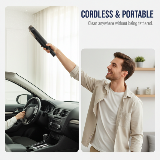 Handheld Vacuum Cleaner – 13000Pa deep suction, 4000mAh battery. Lightweight, washable filter. Perfect for upholstery, car seats & pet hair.