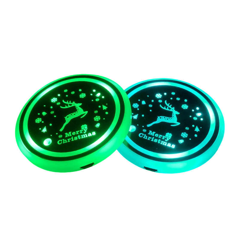 Rechargeable LED Car Cup Holder Lights