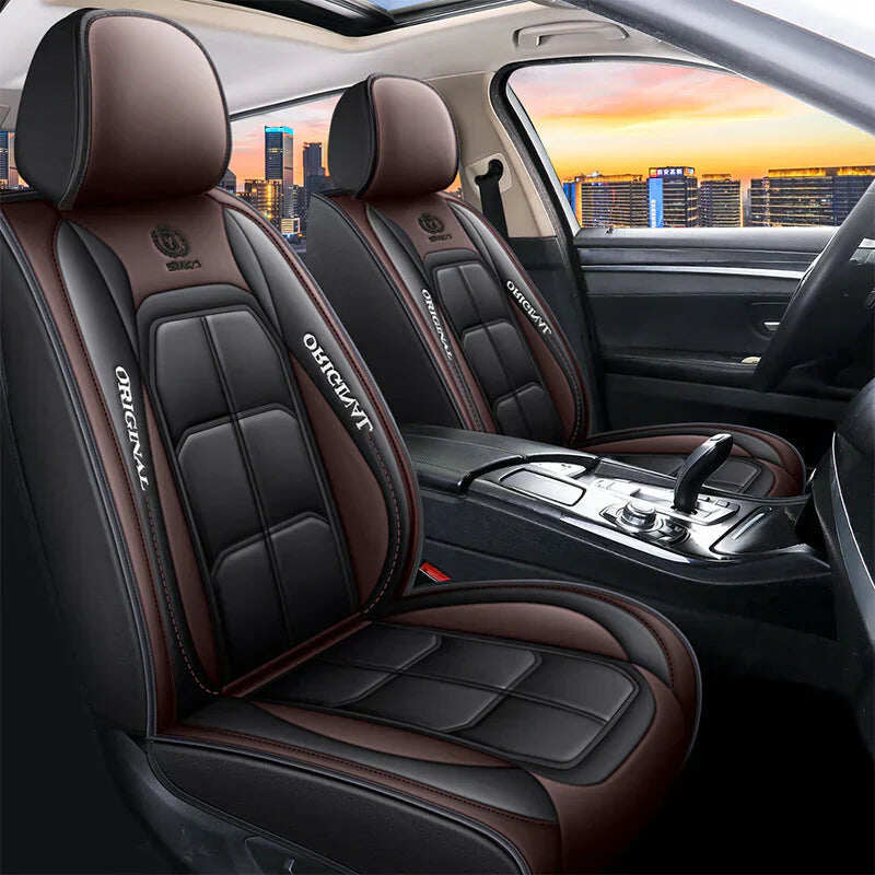 Premium Leather Front Seat Covers – Universal Fit for Sedans, SUVs & Trucks