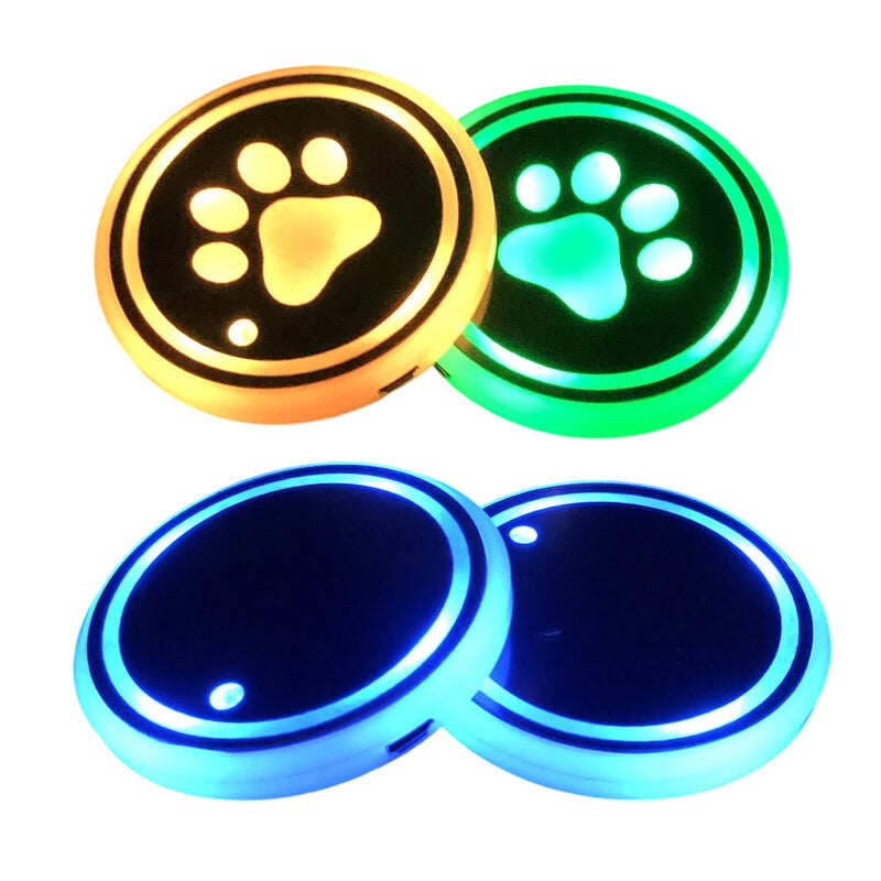 Rechargeable LED Car Cup Holder Lights