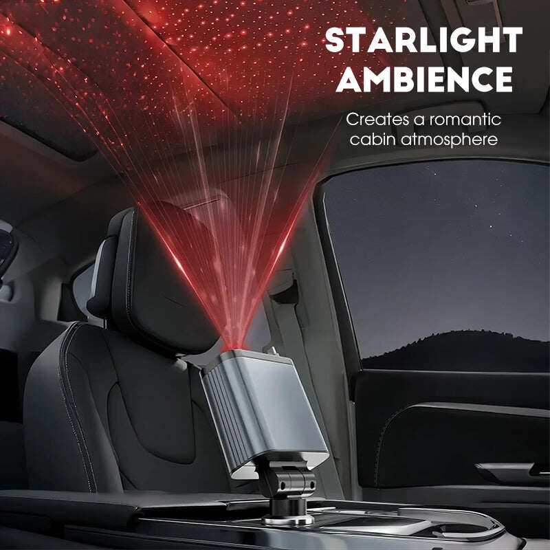 Ultra-fast 4-in-1 Car Charger 90W – With Retractable Cables & Ambient Starlight