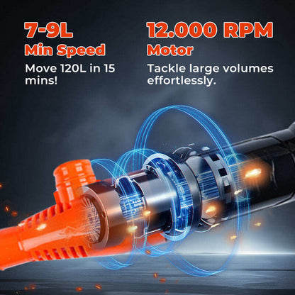 Battery Powered Liquid Transfer Pump - Fast & Safe Siphoning for Fuel, Water & Oils with Auto-Stop Function