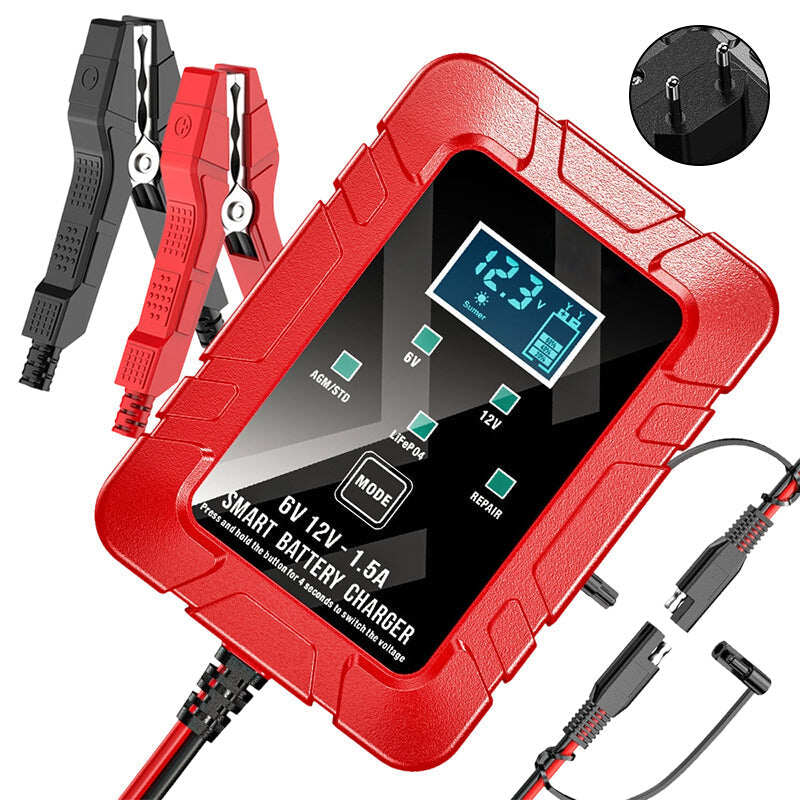 1.5A 6V/12V Automatic Battery Charger – Fast, Safe & Reliable Charging