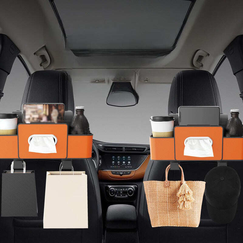 Multifunctional car seat rear storage box