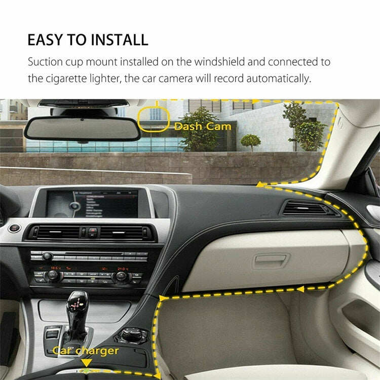 Dash Cam 3 Cameras 1080P HD – Front + Interior + Rear with Reverse